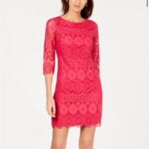 Jessica Howard pink lace sheath dress size 14 NWOT